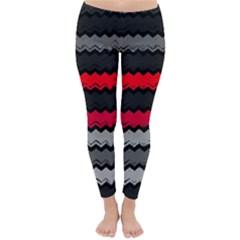 Chevrons Rose/gris Classic Winter Leggings by kcreatif