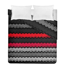 Chevrons Rose/gris Duvet Cover Double Side (full/ Double Size) by kcreatif