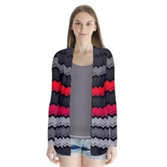 Chevrons Rose/gris Drape Collar Cardigan by kcreatif