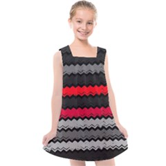 Chevrons Rose/gris Kids  Cross Back Dress by kcreatif