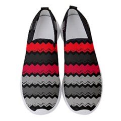 Chevrons Rose/gris Women s Slip On Sneakers by kcreatif