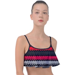 Chevrons Rose/gris Frill Bikini Top by kcreatif