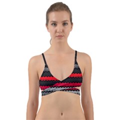 Chevrons Rose/gris Wrap Around Bikini Top by kcreatif