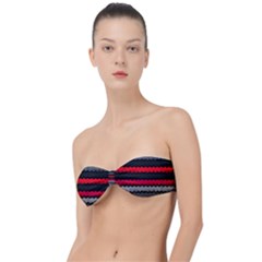 Chevrons Rose/gris Classic Bandeau Bikini Top 