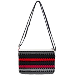 Chevrons Rose/gris Double Gusset Crossbody Bag