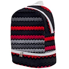 Chevrons Rose/gris Zip Bottom Backpack