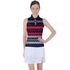 Chevrons Rose/gris Women s Sleeveless Polo Tee by kcreatif