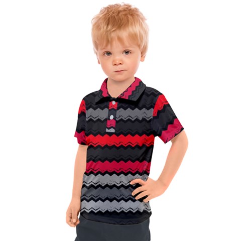 Chevrons Rose/gris Kids  Polo Tee by kcreatif