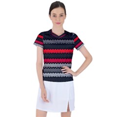 Chevrons Rose/gris Women s Sports Top