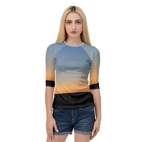 Photo Coucher Du Soleil Bleu/orange Quarter Sleeve Raglan Tee by kcreatif