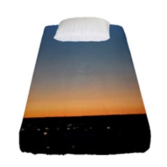 Photo Coucher Du Soleil Bleu/orange Fitted Sheet (single Size) by kcreatif