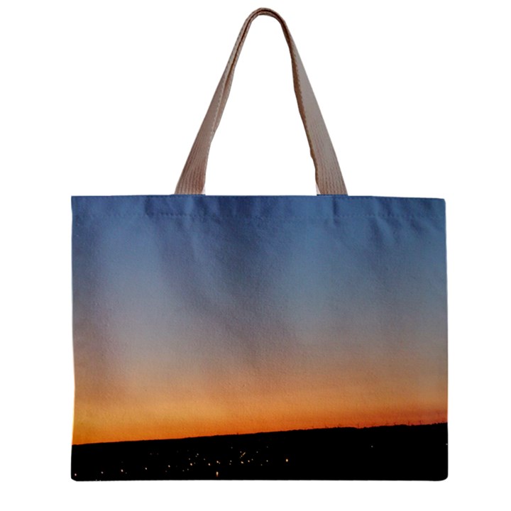 Photo Coucher du soleil Bleu/Orange Zipper Mini Tote Bag