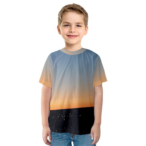 Photo Coucher Du Soleil Bleu/orange Kids  Sport Mesh Tee by kcreatif