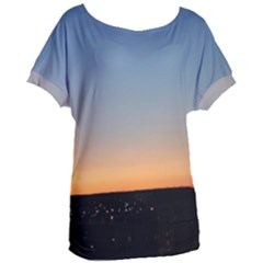 Photo Coucher Du Soleil Bleu/orange Women s Oversized Tee by kcreatif