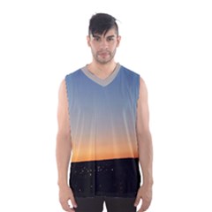 Photo Coucher Du Soleil Bleu/orange Men s Basketball Tank Top by kcreatif