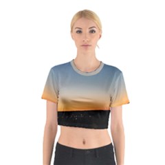 Photo Coucher Du Soleil Bleu/orange Cotton Crop Top by kcreatif