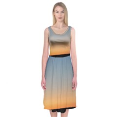 Photo Coucher Du Soleil Bleu/orange Midi Sleeveless Dress by kcreatif