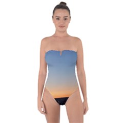 Photo Coucher Du Soleil Bleu/orange Tie Back One Piece Swimsuit by kcreatif