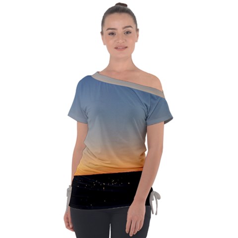 Photo Coucher Du Soleil Bleu/orange Tie-up Tee by kcreatif