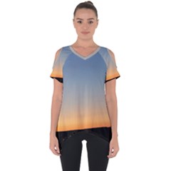 Photo Coucher Du Soleil Bleu/orange Cut Out Side Drop Tee by kcreatif