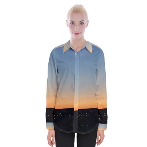 Photo Coucher Du Soleil Bleu/orange Womens Long Sleeve Shirt by kcreatif