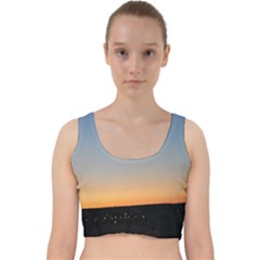 Photo Coucher Du Soleil Bleu/orange Velvet Racer Back Crop Top by kcreatif