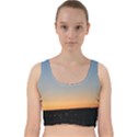 Photo Coucher du soleil Bleu/Orange Velvet Racer Back Crop Top View1