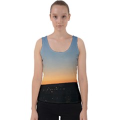 Photo Coucher Du Soleil Bleu/orange Velvet Tank Top by kcreatif