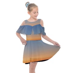 Photo Coucher Du Soleil Bleu/orange Kids  Shoulder Cutout Chiffon Dress by kcreatif