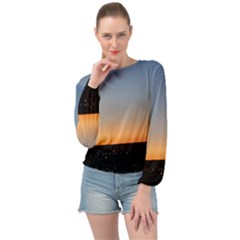 Photo Coucher Du Soleil Bleu/orange Banded Bottom Chiffon Top by kcreatif