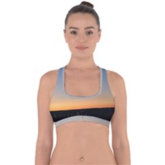 Photo Coucher Du Soleil Bleu/orange Cross Back Hipster Bikini Top 