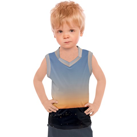 Photo Coucher Du Soleil Bleu/orange Kids  Sport Tank Top by kcreatif