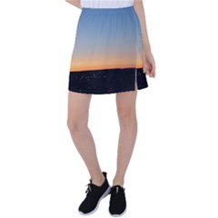 Photo Coucher Du Soleil Bleu/orange Tennis Skirt