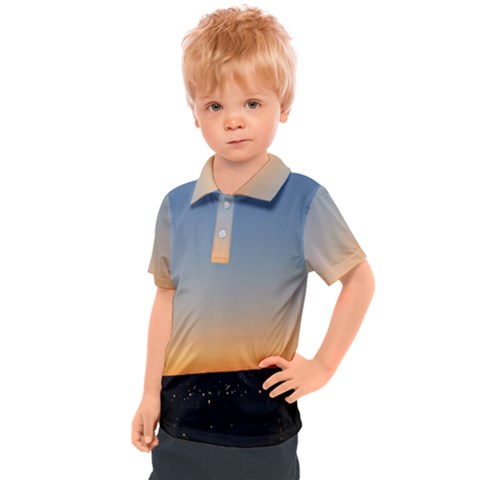 Photo Coucher Du Soleil Bleu/orange Kids  Polo Tee by kcreatif