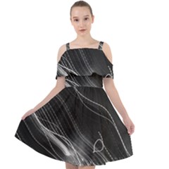 Photo Lumière Noir/gris Cut Out Shoulders Chiffon Dress