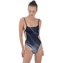 Photo Lumière Noir/gris Tie Strap One Piece Swimsuit by kcreatif