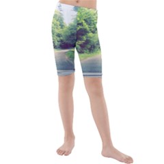 Photo Vue Sur Forêt  Kids  Mid Length Swim Shorts by kcreatif