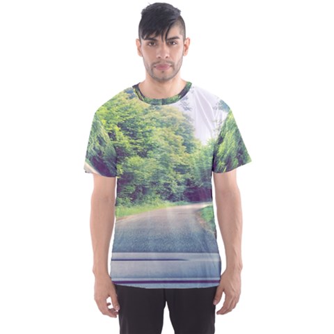 Photo Vue Sur Forêt  Men s Sports Mesh Tee by kcreatif