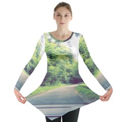 Photo Vue Sur Forêt  Long Sleeve Tunic  by kcreatif