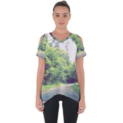 Photo Vue Sur Forêt  Cut Out Side Drop Tee by kcreatif