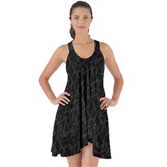 Pattern Abstrait Blanc/noir Show Some Back Chiffon Dress by kcreatif