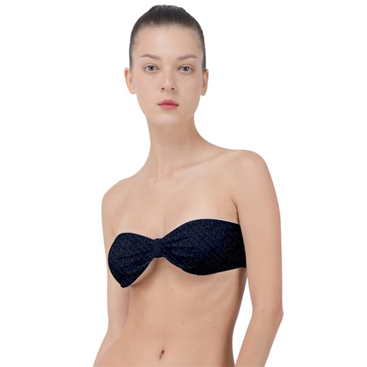 Pattern Abstrait Blanc/Noir Classic Bandeau Bikini Top 