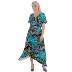 Ab 138 Cross Front Sharkbite Hem Maxi Dress