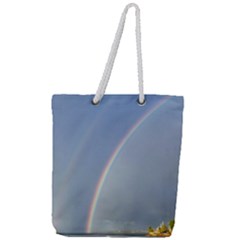 Double Rainbow On The Ocean In Puerto Rico Full Print Rope Handle Tote (large) by StarvingArtisan