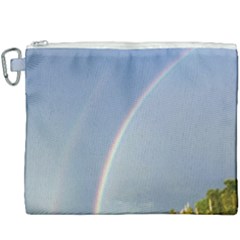 Double Rainbow On The Ocean In Puerto Rico Canvas Cosmetic Bag (xxxl) by StarvingArtisan