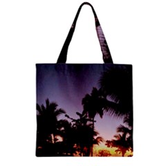 Puerto Rico Sunset Zipper Grocery Tote Bag by StarvingArtisan