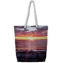 Sunset On The Ocean In Puerto Rico Full Print Rope Handle Tote (small) by StarvingArtisan