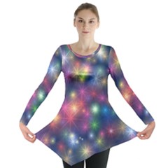 Abstract Background Graphic Space Long Sleeve Tunic  by Bajindul