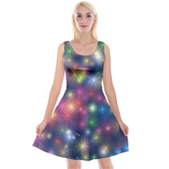 Abstract Background Graphic Space Reversible Velvet Sleeveless Dress