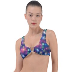 Abstract Background Graphic Space Ring Detail Bikini Top